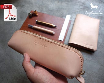 Ledertasche Schnittmuster: PDF-Dateien: Ledertasche mit Reißverschluss für Stift (mit Anleitung)