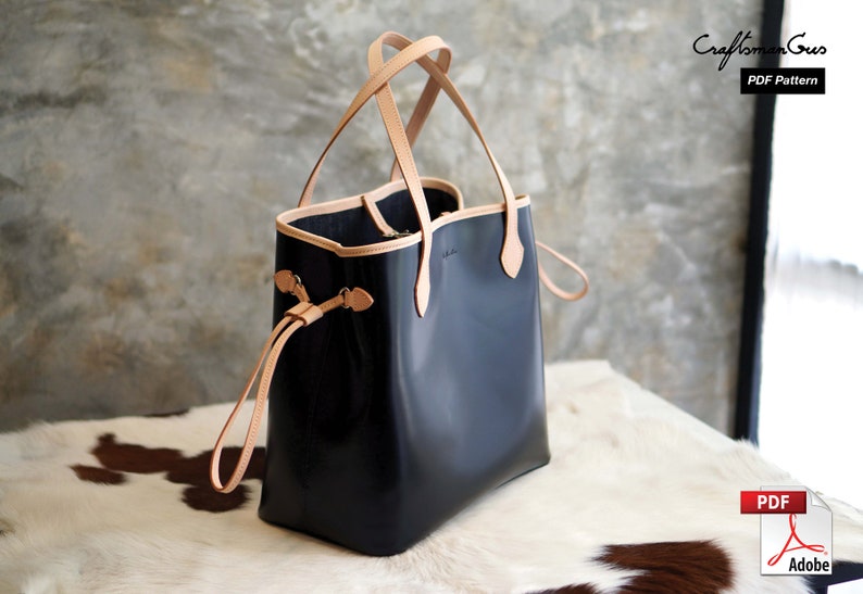 Leather Bag Pattern (PDF Files) Day Tote Pattern (with how to guide) image 8