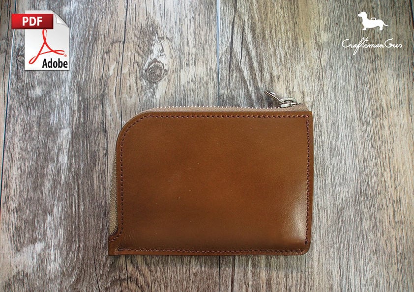 Leather Wallet Pattern (PDF Files): Simple Zipper Wallet (with how to instruction)