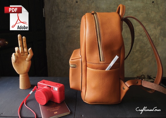 Leather Bag Pattern PDF Files Small Backpack with how to guide