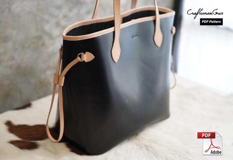 Leather Bag Pattern (PDF Files) Day Tote Pattern (with how to guide) image 6