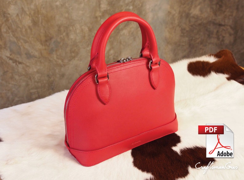 Leather Bag Pattern PDF Files: Jessica Handbag with how to guide image 1