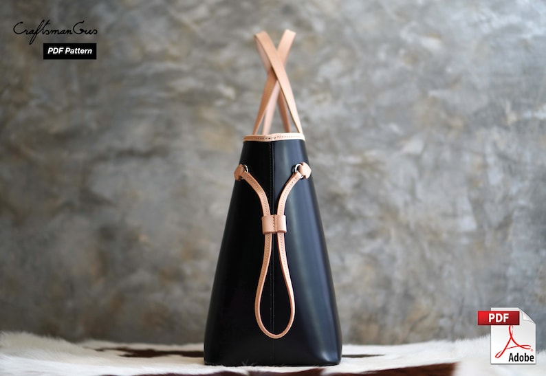 Leather Bag Pattern (PDF Files) Day Tote Pattern (with how to guide) image 4
