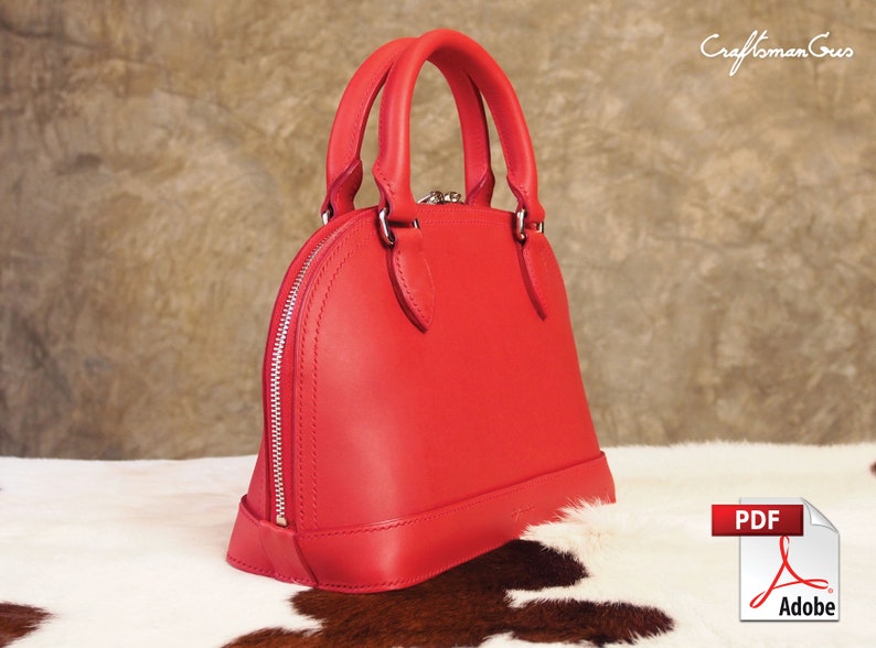 Leather Bag Pattern PDF Files: Jessica Handbag with how to guide image 3