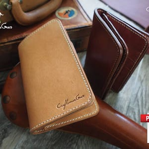 Leather Wallet Pattern (PDF Files): Middle Biker Wallet (with how to guide)