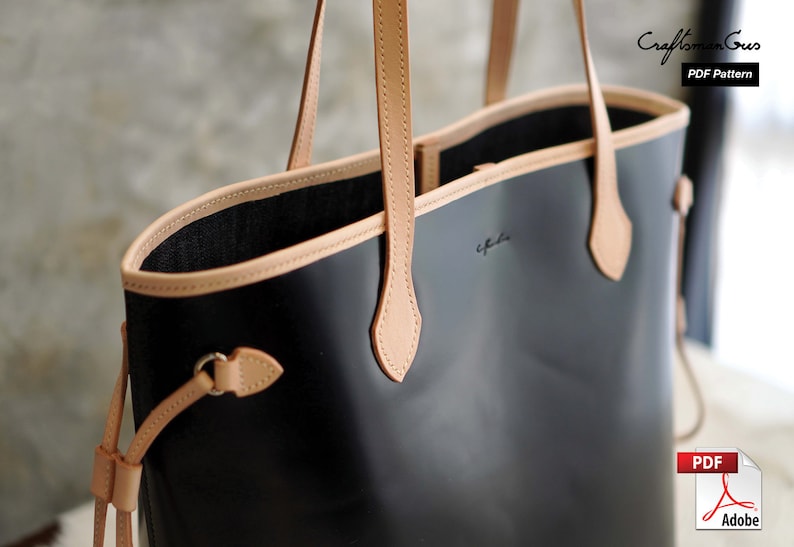 Leather Bag Pattern (PDF Files) Day Tote Pattern (with how to guide) image 5