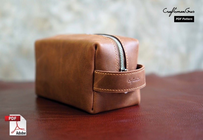 Leather Bag Pattern PDF Files Dopp Kit with How to Guide Etsy Canada