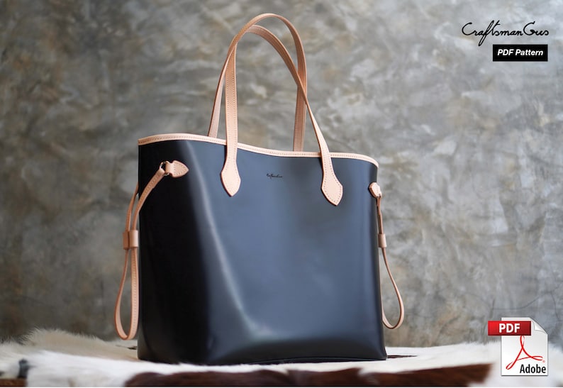 Leather Bag Pattern (PDF Files) Day Tote Pattern (with how to guide) image 2
