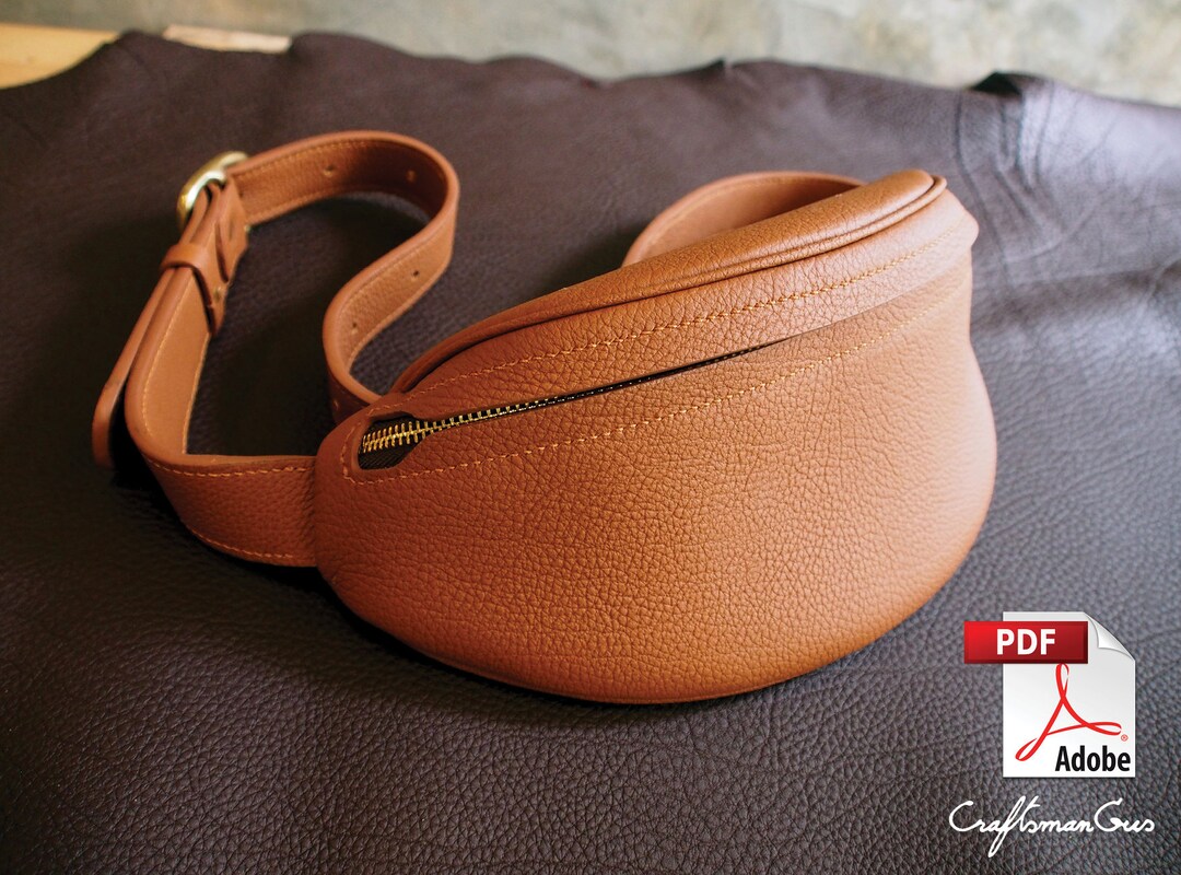 Leather Hip Bag PDF Pattern, Leather DIY, Fanny Pack, Belt Pouch