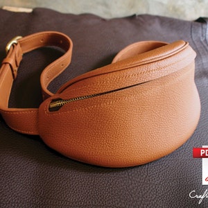 Leather Bag Pattern (PDF Files): Fanny Pack/ Belt Bag/ Bum Bag (with how to guide)