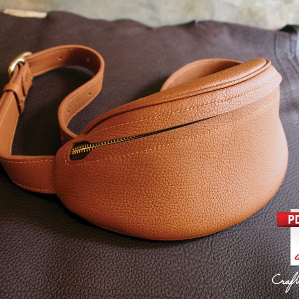 Leather Bag Pattern (PDF Files): Fanny Pack/ Belt Bag/ Bum Bag (with how to guide)