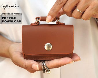 Leather Bag Pattern (PDF Files): Micro Satchel  (with how to guide)