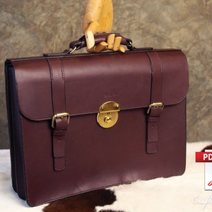 Leather Bag Pattern (PDF Files): Triple Deck Briefcase (with how to guide)