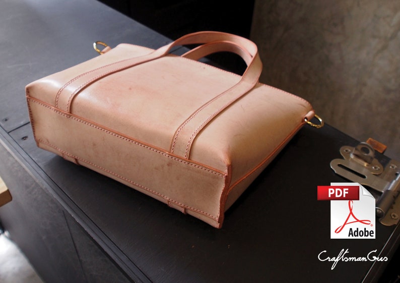 Leather Bag Pattern PDF Files Street Tote Bag Small with Etsy
