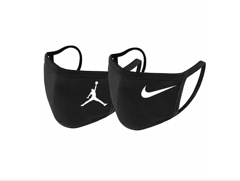 nike inspired face mask, jumpman inspired face mask,swoosh  reusable mask, jordan mask, black washable face mask 