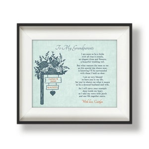 Grandparents Gift for Wedding, Grandparents of the Bride Gift, Personalized, Grandparents Wedding Gift, Grandparents Prints, Wedding Day