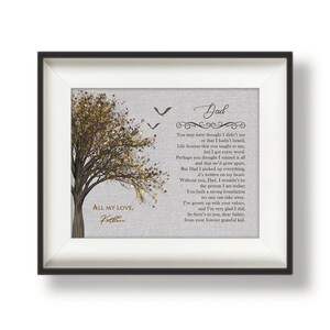 To Dad from Daughter, Dad Gift from Son, Father's Day Poem, Personalized Dad Print, Custom Prints for Dads, Dad Gifts from Kids, To Dad