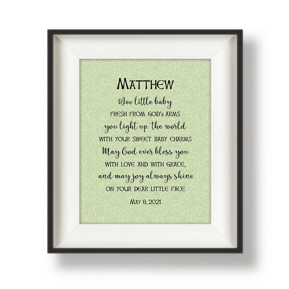 Irish Blessing Baptism Gift Irish Baby Gift Personalized Etsy