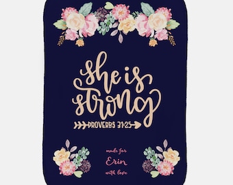 Cancer Gifts for Women, Chemo Blanket for Women, Scripture Blanket, Chemotherapy Gifts, Christian Gifts, Cancer Survivor, Proverbs 31:25