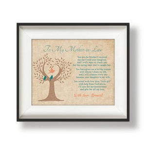 Mother in Law Gift from Groom - Wedding Gift for Mother of Bride from Groom - Mother in Law Poem - Mother in Law Wedding Gift - Day I Wed