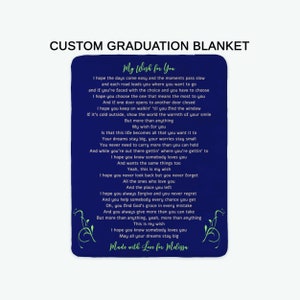 My Wish for You Custom Graduation Blanket, Graduation Blanket Gift, College Graduation, Graduation Gift,Graduation Blanket for Granddaughter