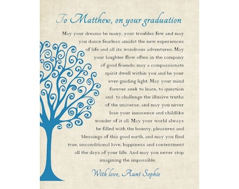 Personalized Graduation Print - College Graduation Gift Ideas - Graduation Poem - Graduation Gift - Inspirational - May Your Dreams Be Many