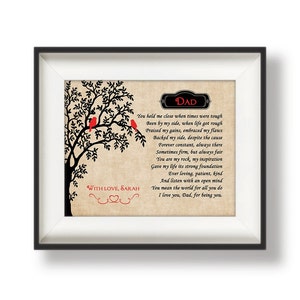 Dad Gift from Son, Personalized Dad Print, To Dad from Daughter, Father&#39;s Day Poem, Custom Prints for Dads, Dad Gifts from Kids, To Dad