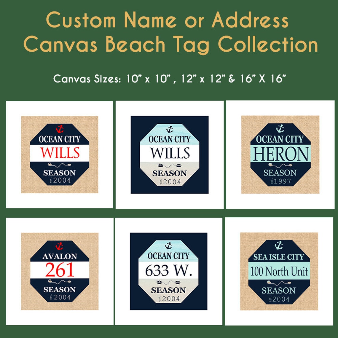 Personalized Beach House Signs Canvas Beach House Decor Etsy