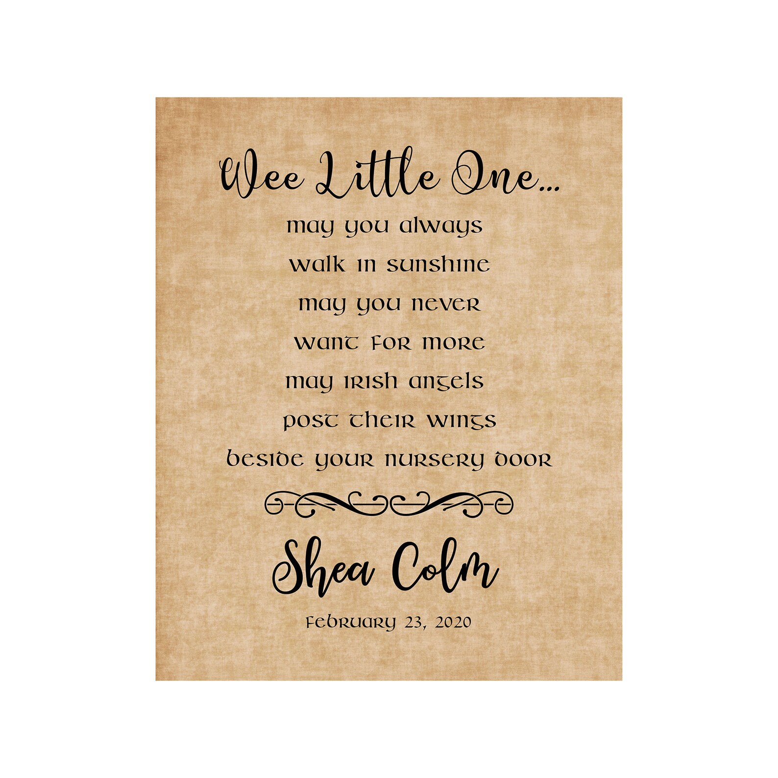 Irish Baby Gift Personalized Irish Baby Blessing Irish Etsy