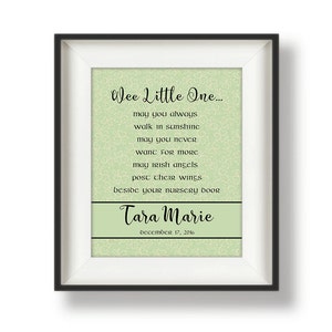 Personalized Irish Baptism Gift - Irish Nursery Wall Art  - Personalized Nursery Wall Art - Irish Baby Gift - Vintage Look - Irish Blessing