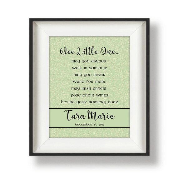 Irish Baby Gifts Irish Baby Blessing Personalized Baby Etsy