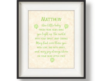 Irish Baby Blessing - Nursery Wall Quotes - Personalized Baptism Gift - Irish Nursery - Baby Shower Gift - Nursery Decor - Wee Little Baby