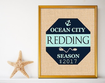 Personalized Beach House Sign - Beach House Gifts - Beach House Decor - Beach Tag - Jersey Shore Art - Navy - Green - 8 x 10 - Name Sign