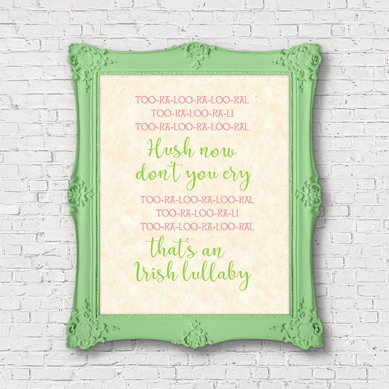 Wall Art for Nursery Irish Baby Nursery Wall Art Girl Etsy