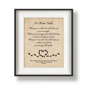 Mothers Day Gift From Daughter - Mother's Day Print - Mother's Day Gift for Mom - Gifts for Mothers Day - For Mom From Son - A Mother Walks