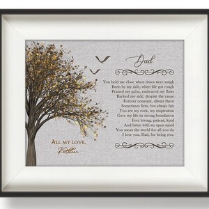 Personalized Dad Print, To Dad from Daughter, Dad Gift from Son, Father's Day Poem, Custom Prints for Dads, Dad Gifts from Kids, To Dad