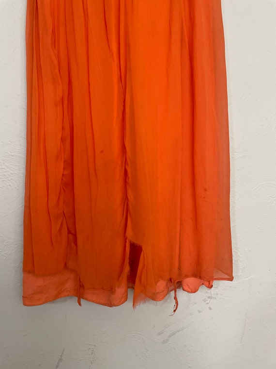 60s Neusteters Long Sleeve Sheer Orange Maxi Dress - image 9