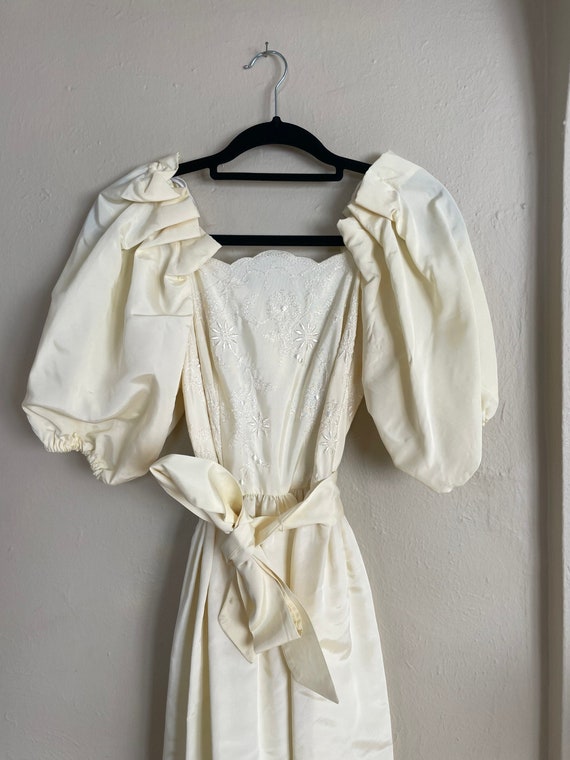 80s Union-made Puff Shoulder Dress