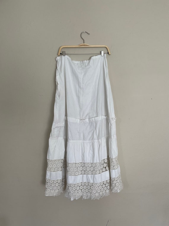 Edwardian Antique Cotton Crochet Lace Skirt - image 2