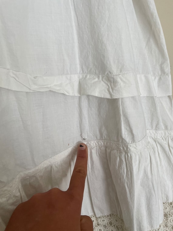Edwardian Antique Cotton Crochet Lace Skirt - image 6