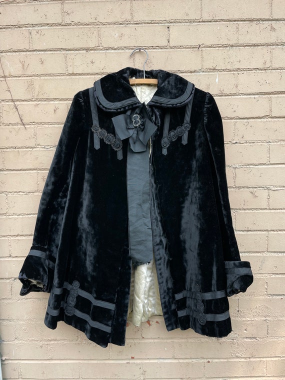 Antique Black Velvet Coat