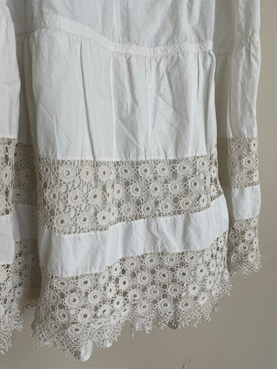 Edwardian Antique Cotton Crochet Lace Skirt - image 5