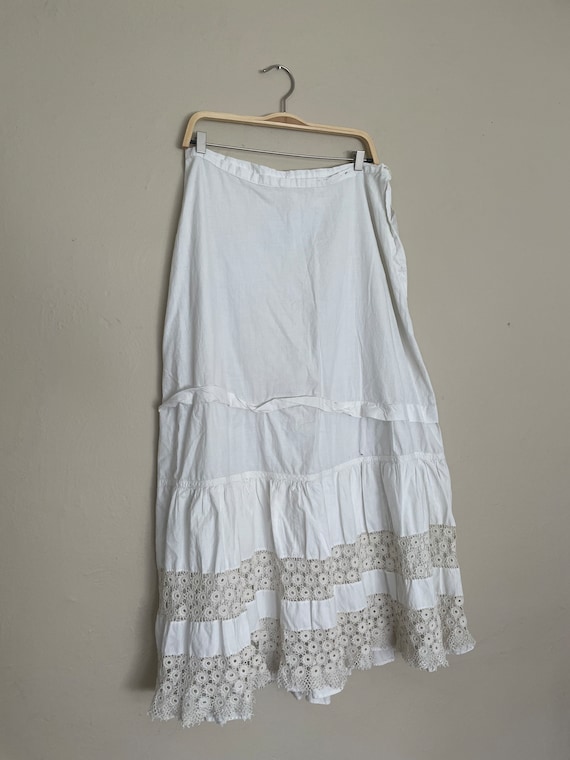 Edwardian Antique Cotton Crochet Lace Skirt - image 3