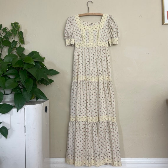 Vintage Handmade Floral Prairie Maxi Dress - image 3