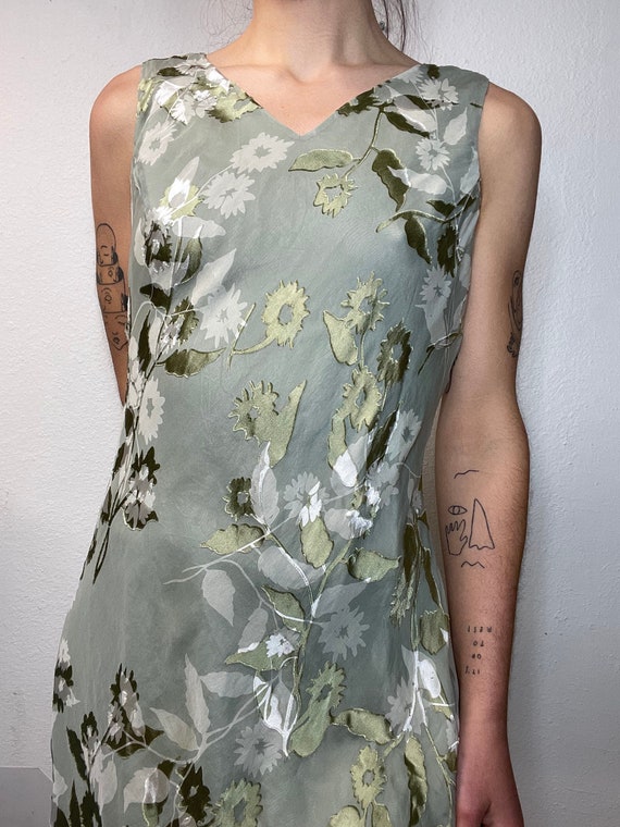 90s Casual Corner Annex Green Floral Dress