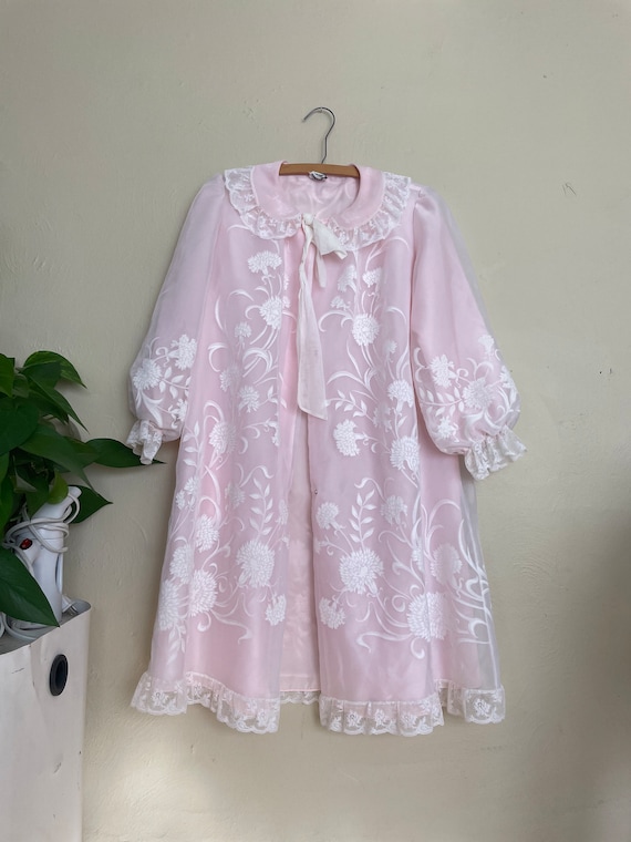 70s Neusteters Pink Floral Duster