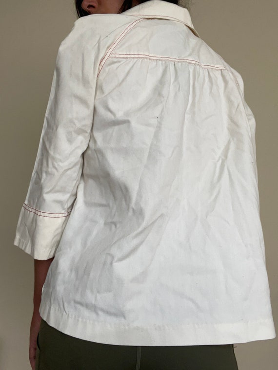 70s JC Penny Red and White Chore Coat - image 5