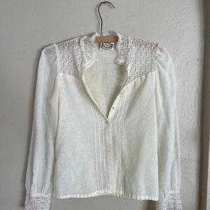 Gunne Sax Sheer Lace Blouse
