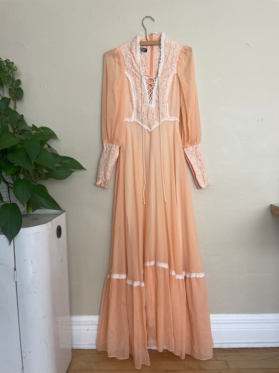 60s/70s Gunne Sax Black Label Prairie Dress