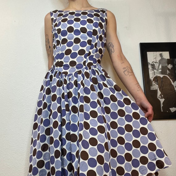 Vintage Handmade Purple and Brown Polka Dot Dress